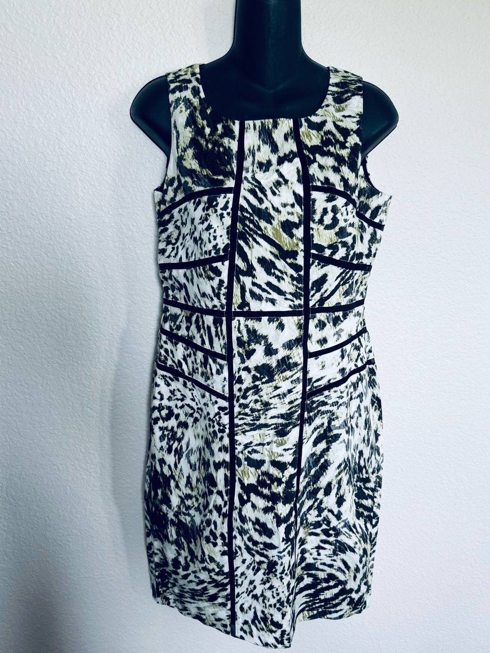 Ann Taylor Animal Print Cheetah Leopard Cocktail Fitted Dress 4P